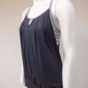 LULULEMON ATHLETIC GRAY FITNESS YOGA TOP W/ATTACHED BRA